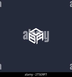 BA initial hexagon logo design inspiration Stock Vector
