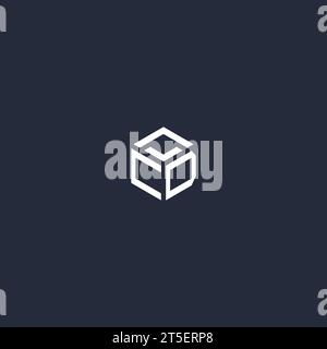 CD initial hexagon logo design inspiration Stock Vector