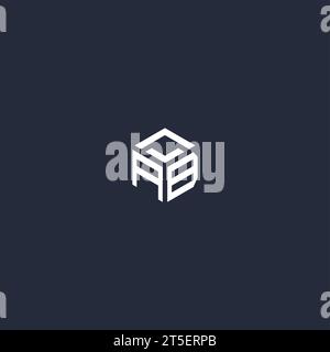 AB initial hexagon logo design inspiration Stock Vector