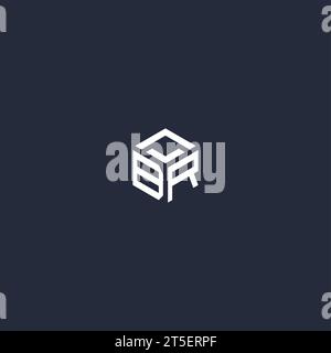 BR initial hexagon logo design inspiration Stock Vector