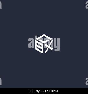 BX initial hexagon logo design inspiration Stock Vector