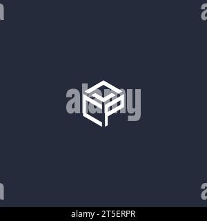 CP initial hexagon logo design inspiration Stock Vector