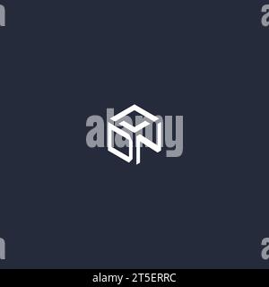 DN initial hexagon logo design inspiration Stock Vector