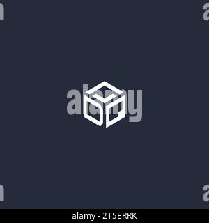 DQ initial hexagon logo design inspiration Stock Vector
