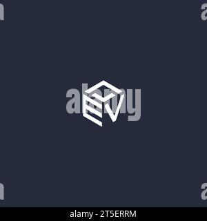 EV initial hexagon logo design inspiration Stock Vector