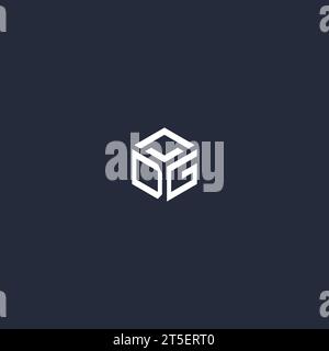 DG initial hexagon logo design inspiration Stock Vector
