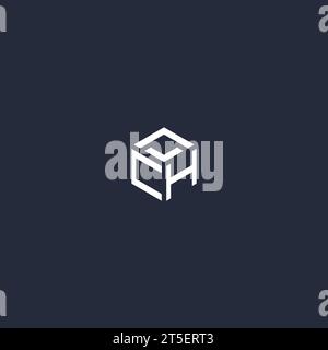 CH initial hexagon logo design inspiration Stock Vector