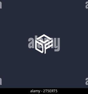 DF initial hexagon logo design inspiration Stock Vector