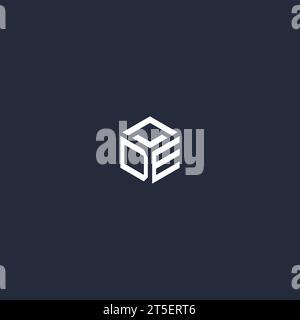 DE initial hexagon logo design inspiration Stock Vector