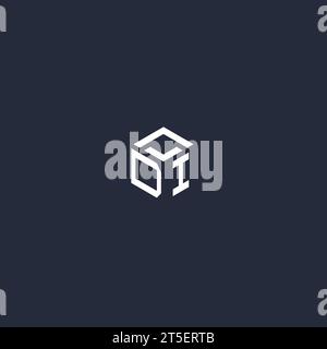 DI initial hexagon logo design inspiration Stock Vector