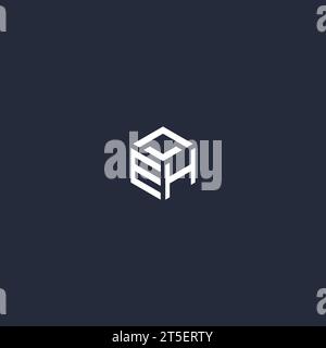 EH initial hexagon logo design inspiration Stock Vector