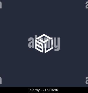 BL initial hexagon logo design inspiration Stock Vector