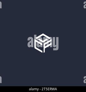 CF initial hexagon logo design inspiration Stock Vector