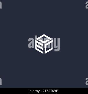 EC initial hexagon logo design inspiration Stock Vector