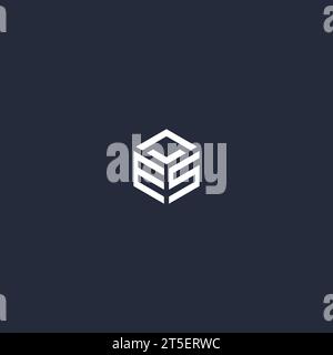 ES initial hexagon logo design inspiration Stock Vector