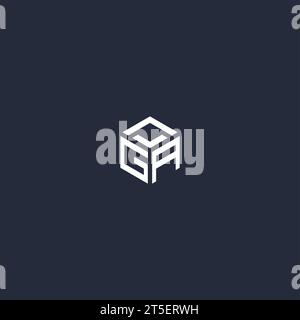 GA initial hexagon logo design inspiration Stock Vector