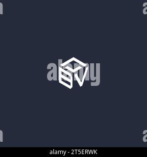 BV initial hexagon logo design inspiration Stock Vector