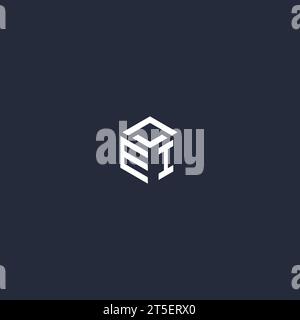 EI initial hexagon logo design inspiration Stock Vector