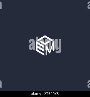 EM initial hexagon logo design inspiration Stock Vector
