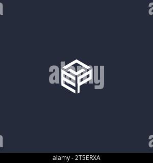 EP initial hexagon logo design inspiration Stock Vector