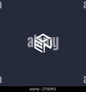 EN initial hexagon logo design inspiration Stock Vector