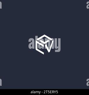 CV initial hexagon logo design inspiration Stock Vector