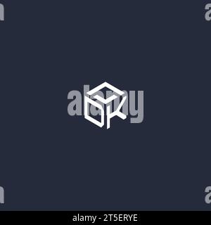 DK initial hexagon logo design inspiration Stock Vector