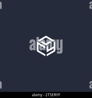 CY initial hexagon logo design inspiration Stock Vector
