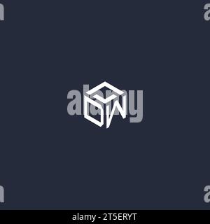 DW initial hexagon logo design inspiration Stock Vector