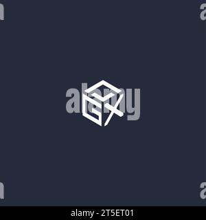 GX initial hexagon logo design inspiration Stock Vector