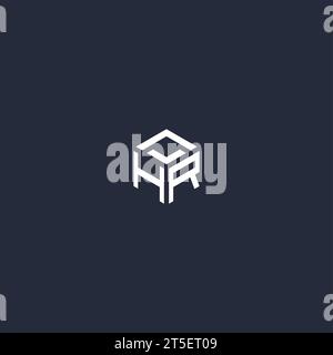 HR initial hexagon logo design inspiration Stock Vector
