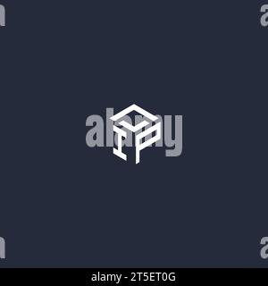 IP initial hexagon logo design inspiration Stock Vector