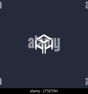HH initial hexagon logo design inspiration Stock Vector