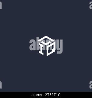 IQ initial hexagon logo design inspiration Stock Vector