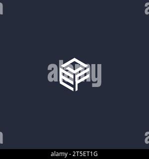 EF initial hexagon logo design inspiration Stock Vector