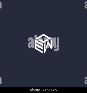 EW initial hexagon logo design inspiration Stock Vector