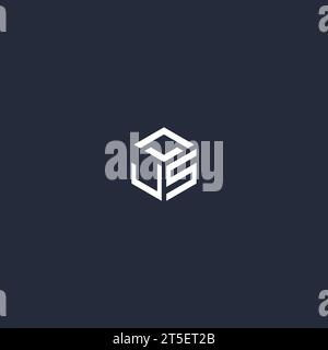 JS initial hexagon logo design inspiration Stock Vector