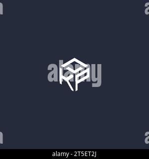 KP initial hexagon logo design inspiration Stock Vector