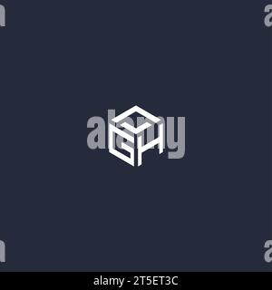 GH initial hexagon logo design inspiration Stock Vector