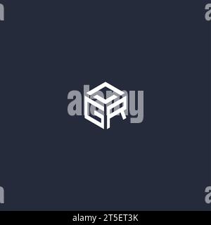 GR initial hexagon logo design inspiration Stock Vector