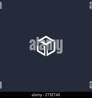 JJ initial hexagon logo design inspiration Stock Vector