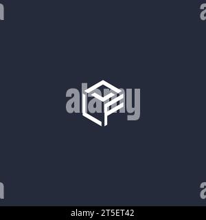 LF initial hexagon logo design inspiration Stock Vector