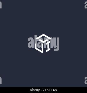JI initial hexagon logo design inspiration Stock Vector