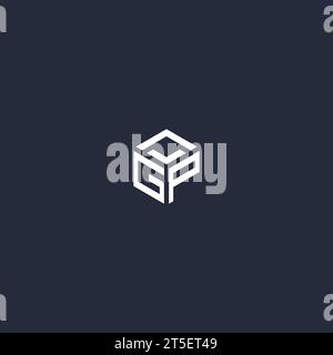 GP initial hexagon logo design inspiration Stock Vector