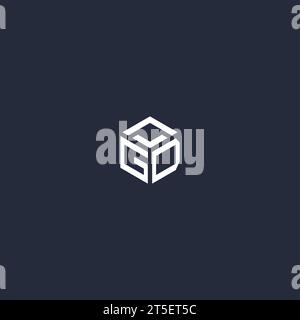 GD initial hexagon logo design inspiration Stock Vector