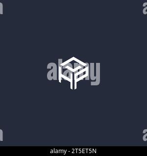 HP initial hexagon logo design inspiration Stock Vector