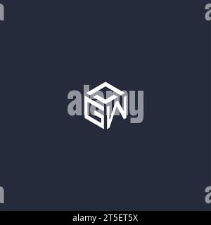 GW initial hexagon logo design inspiration Stock Vector