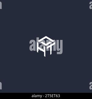 HT initial hexagon logo design inspiration Stock Vector