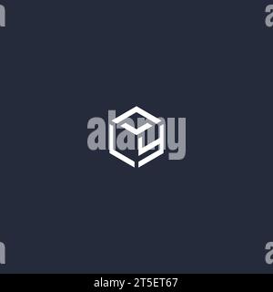 LY initial hexagon logo design inspiration Stock Vector