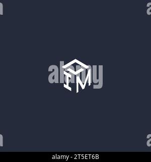 IM initial hexagon logo design inspiration Stock Vector